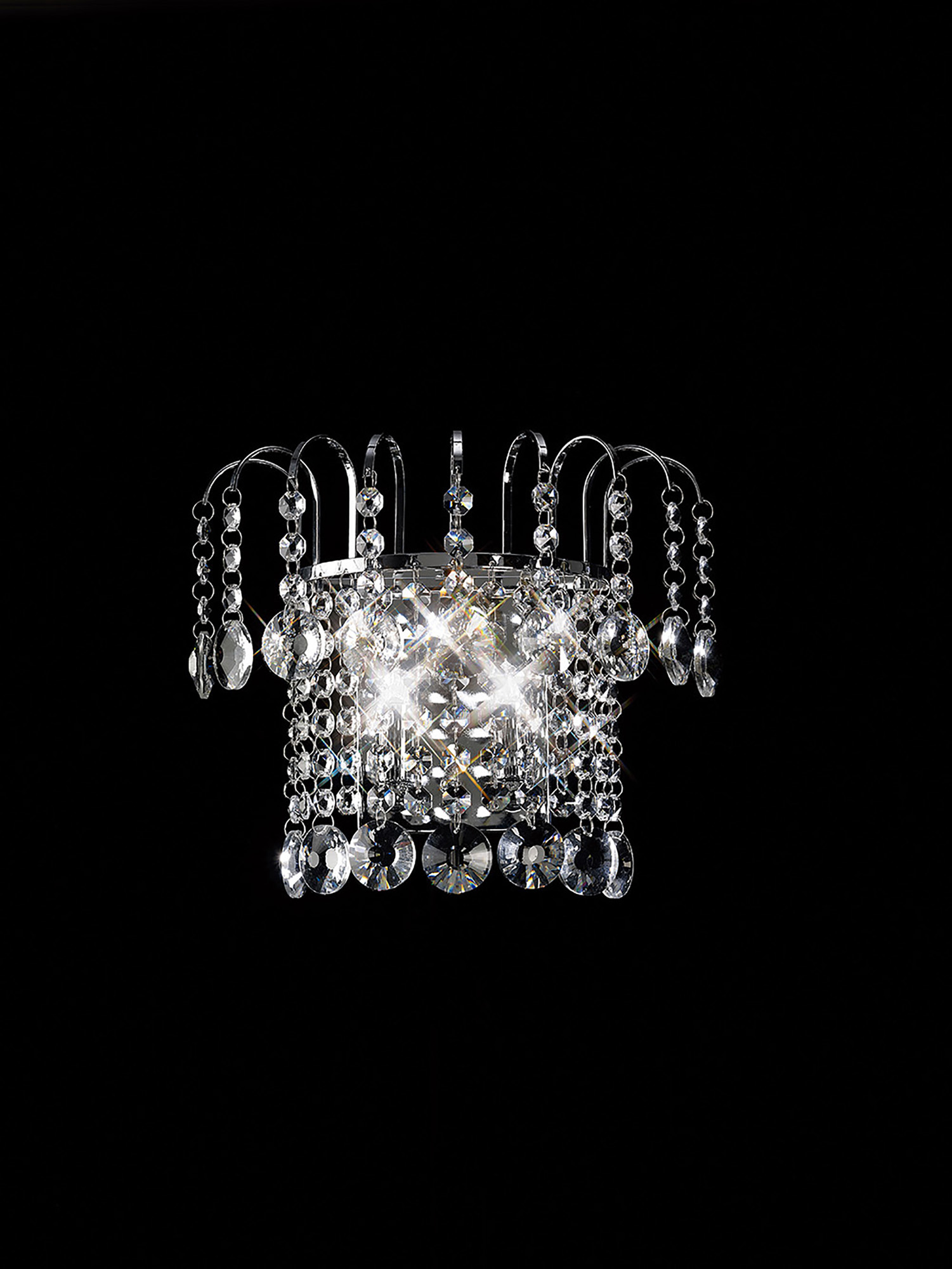 IL31052  Rosina Crystal Switched Wall Lamp 2 Light Polished Chrome